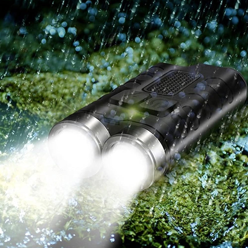 900LM Mini LED Flashlight Keychain Magnetic Torch- USB Rechargeable