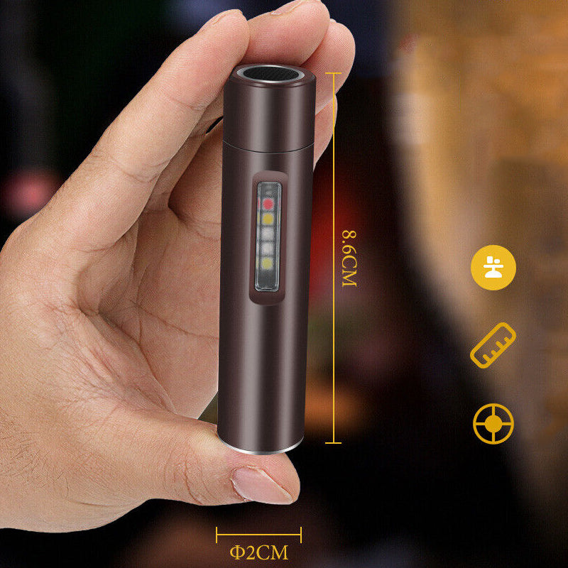 Mini Pocket LED Flashlight Magnetic Work Light- USB Rechargeable