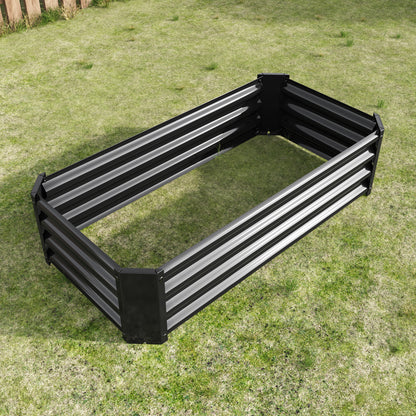 Metal Raised Garden Flower Bed Rectangular Raised Herb Planter