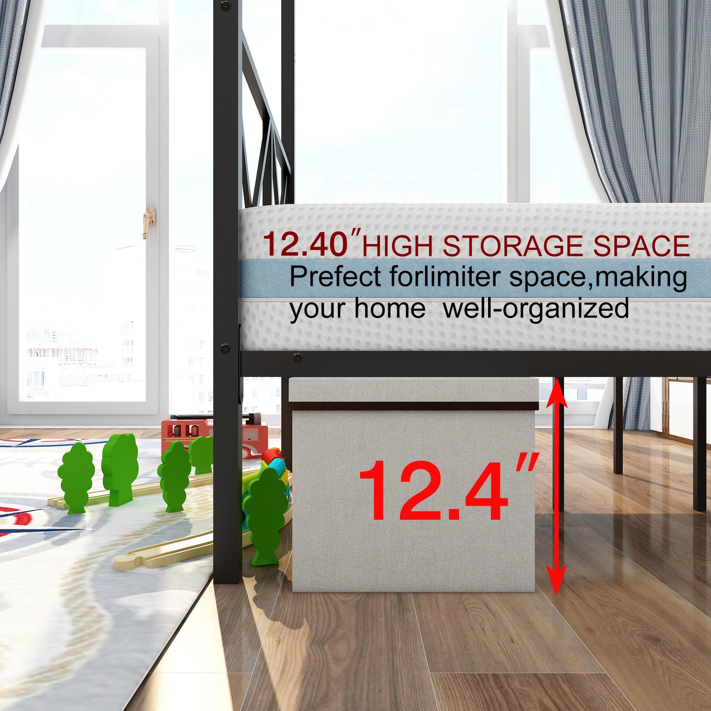 Quick Assembly Queen Sized Metal Canopy X Shaped Platform Bed Frame- Black