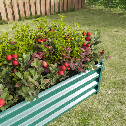 Rectangular Metal Raised Planter Outdoor Garden Plant and Vegetable Bed