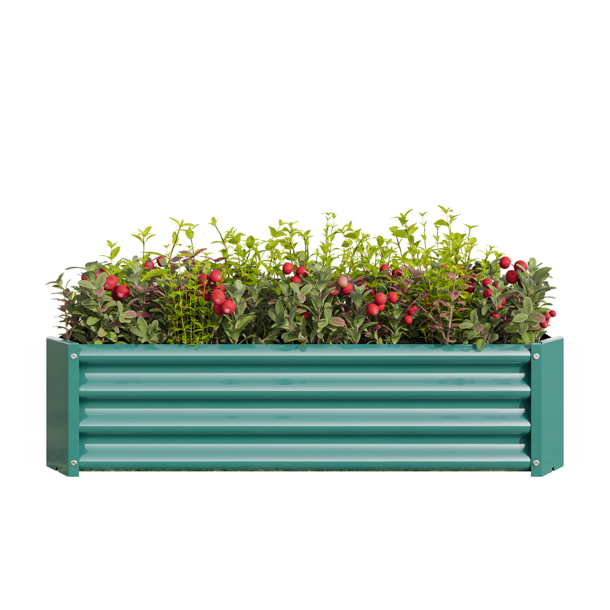 Rectangular Metal Raised Planter Outdoor Garden Plant and Vegetable Bed