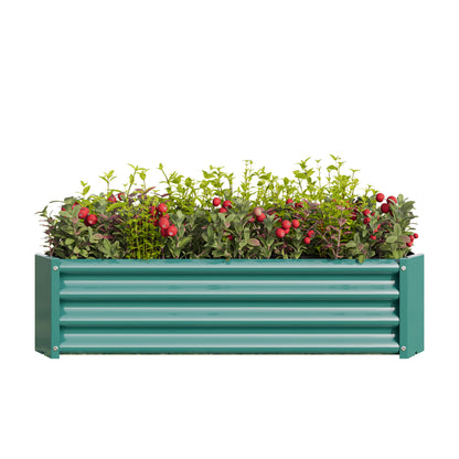 Rectangular Metal Raised Planter Outdoor Garden Plant and Vegetable Bed