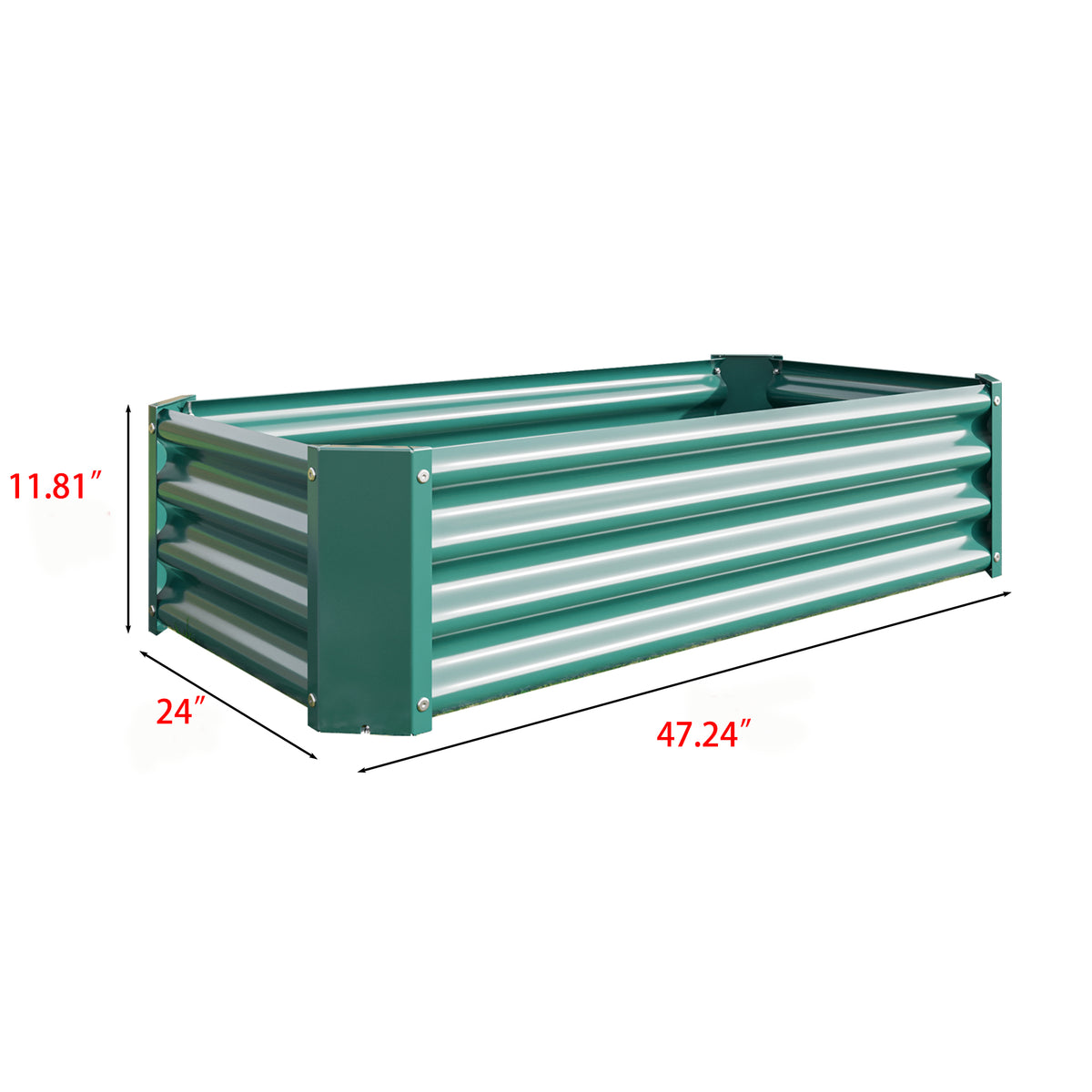 Rectangular Metal Raised Planter Outdoor Garden Plant and Vegetable Bed