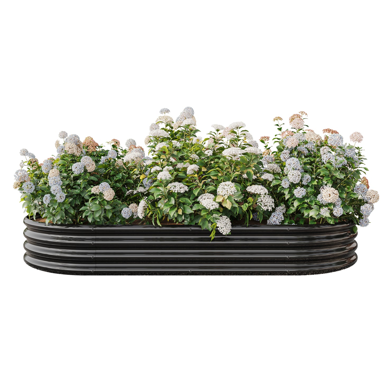 Oval Shaped Metal Raised Planter Outdoor Garden Plant and Vegetable Bed