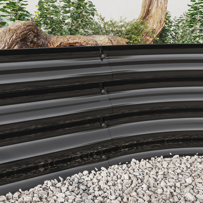 Oval Shaped Metal Raised Planter Outdoor Garden Plant and Vegetable Bed