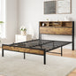 Full-Sized Quick Assembly Heavy Duty Platform Bedframe with Charging Station