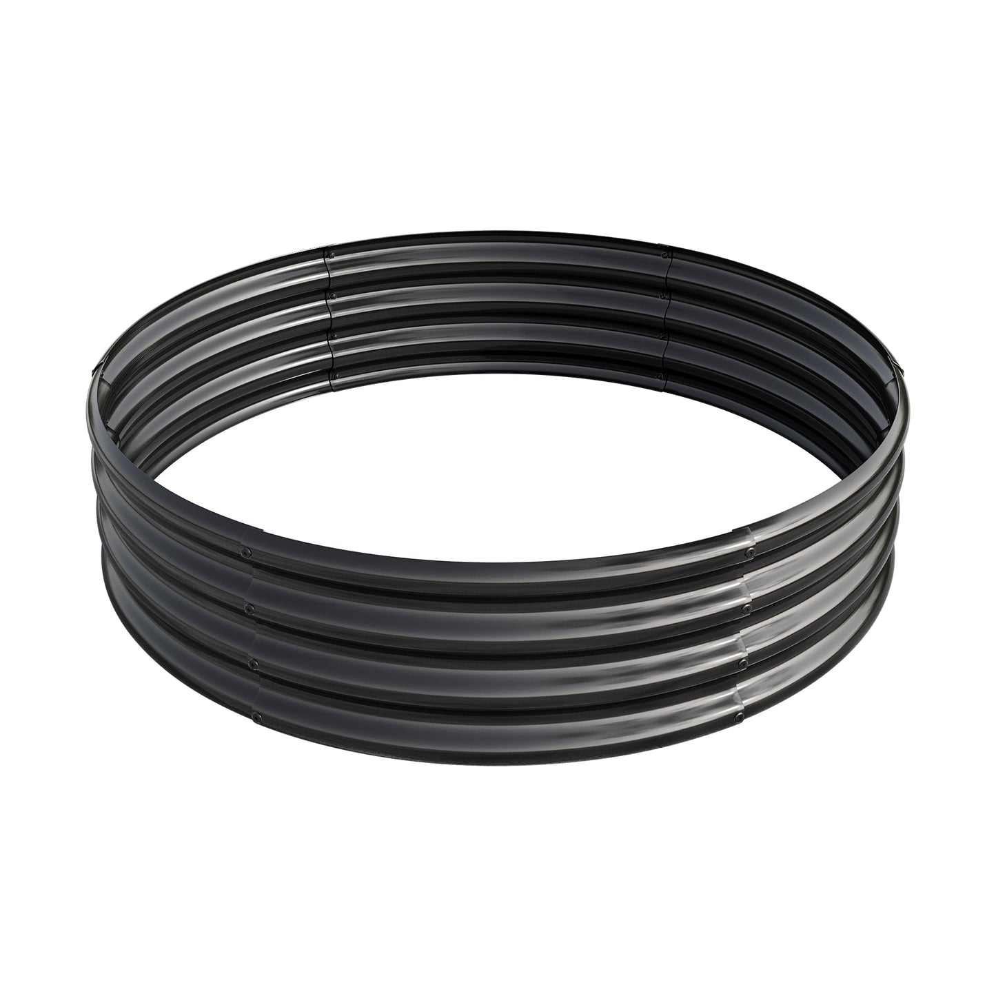 Round Shape Metal Raised Garden Bed Herbs and Vegetable Planter- Black