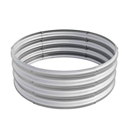 50 Gallons Tall and Round Raised Planter Outdoor Garden Herbs and Vegetable Bed- Silver