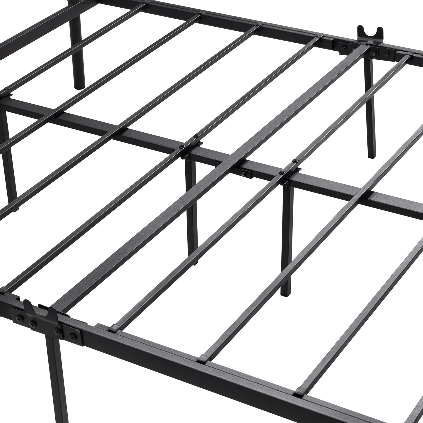 Heavy Duty Metal Full Slat Support Easy Assembly Platform Bed Frame in Black