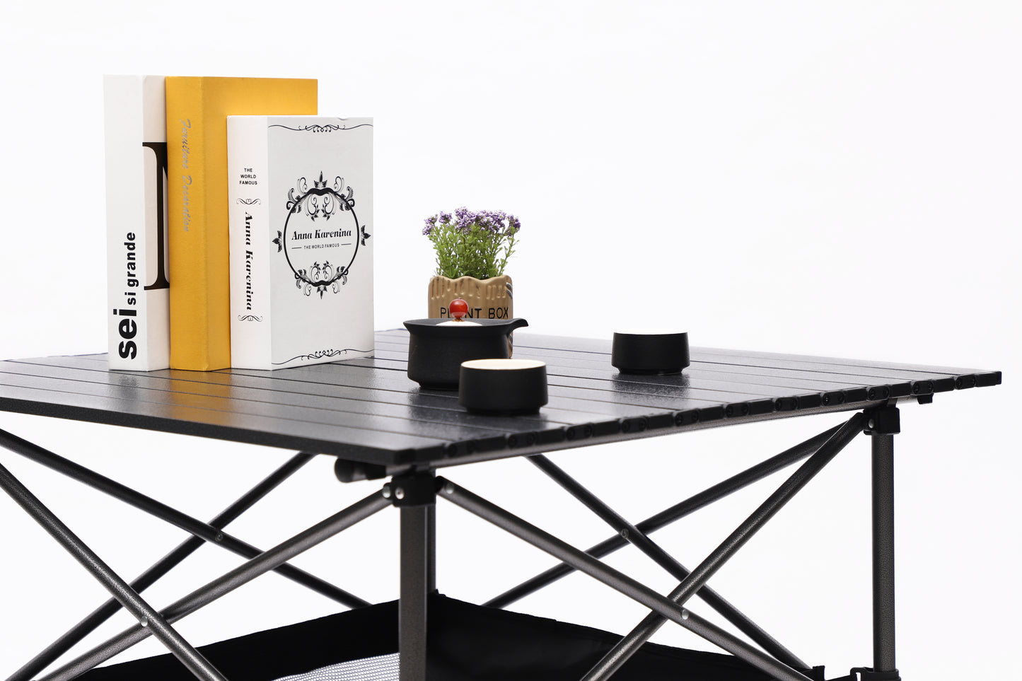 Aluminum Folding Outdoor Camping Roll-Up Square Table with Carrying Bag