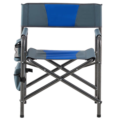 Aluminum Folding Outdoor Camping Director’s Chair with Storage Pockets