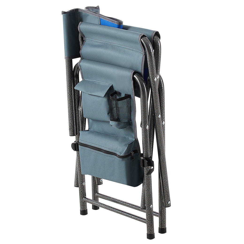 Aluminum Folding Outdoor Camping Director’s Chair with Storage Pockets