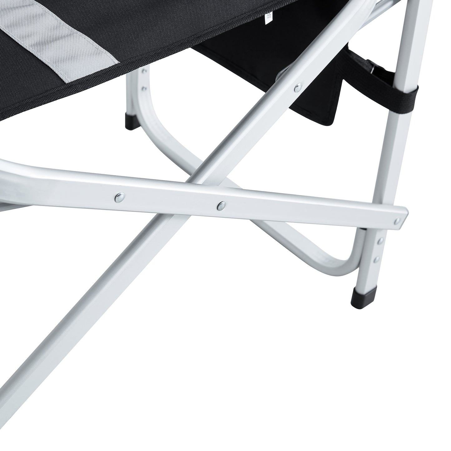 Padded Folding Indoor and Outdoor Chair with Side Table and Storage Pockets