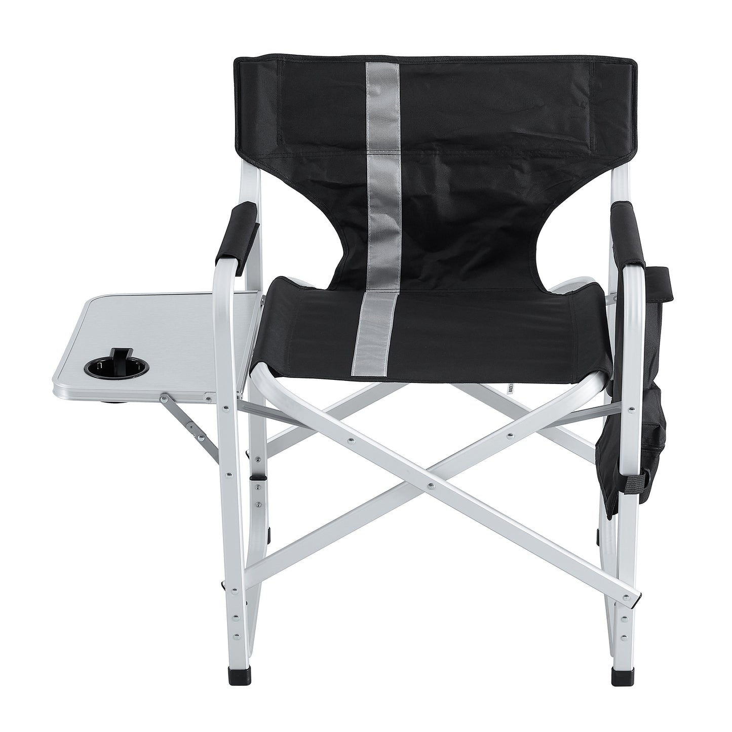Padded Folding Indoor and Outdoor Chair with Side Table and Storage Pockets