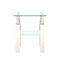Tempered Glass Bedside Corner Coffee Table Contemporary End Table in White