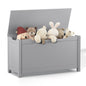 Kids Wooden Toy Box Storage with Safety Hinged Lid for Ages 3+ -Gray