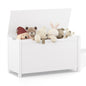 Kids Wooden Toy Box Storage with Safety Hinged Lid for Ages 3+ -White