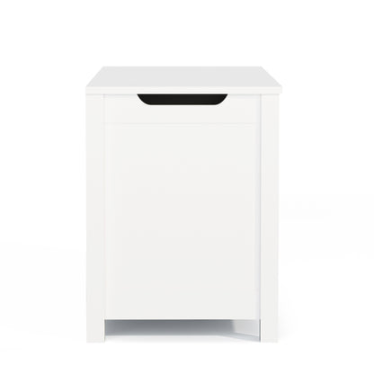 Kids Wooden Toy Box Storage with Safety Hinged Lid for Ages 3+ -White