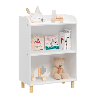 3-Tier Kid’s Bookcase Book Display Shelf and Cabinet Organizer- White