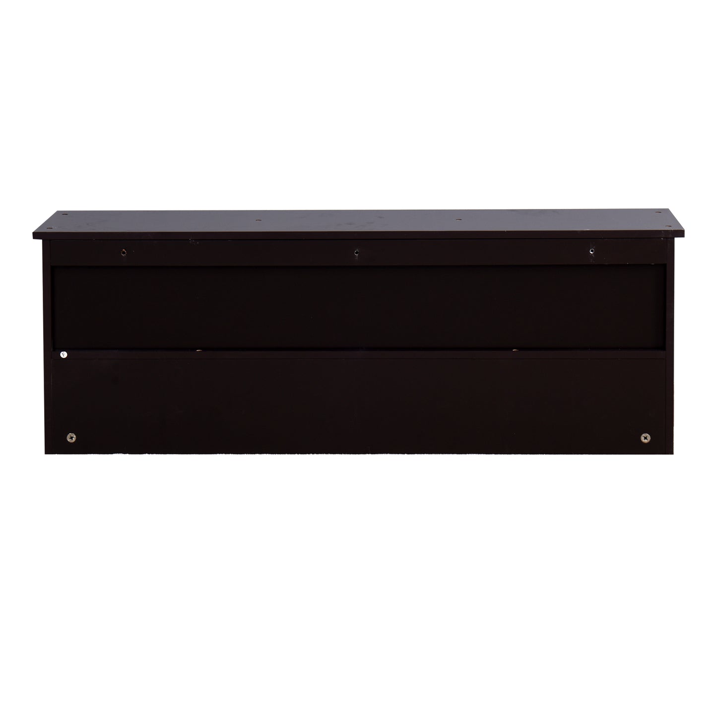 Entryway Wall Mounted Coat Rack with 4 Dual Hooks Wooden Shelf- Espresso