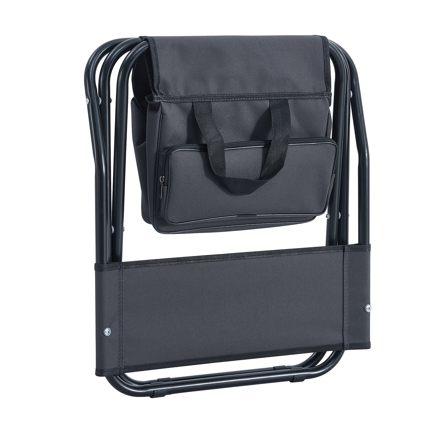 2 Pcs/Set Portable Folding Outdoor Camping Chair with Storage Bag- Grey