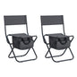 2 Pcs/Set Portable Folding Outdoor Camping Chair with Storage Bag- Grey