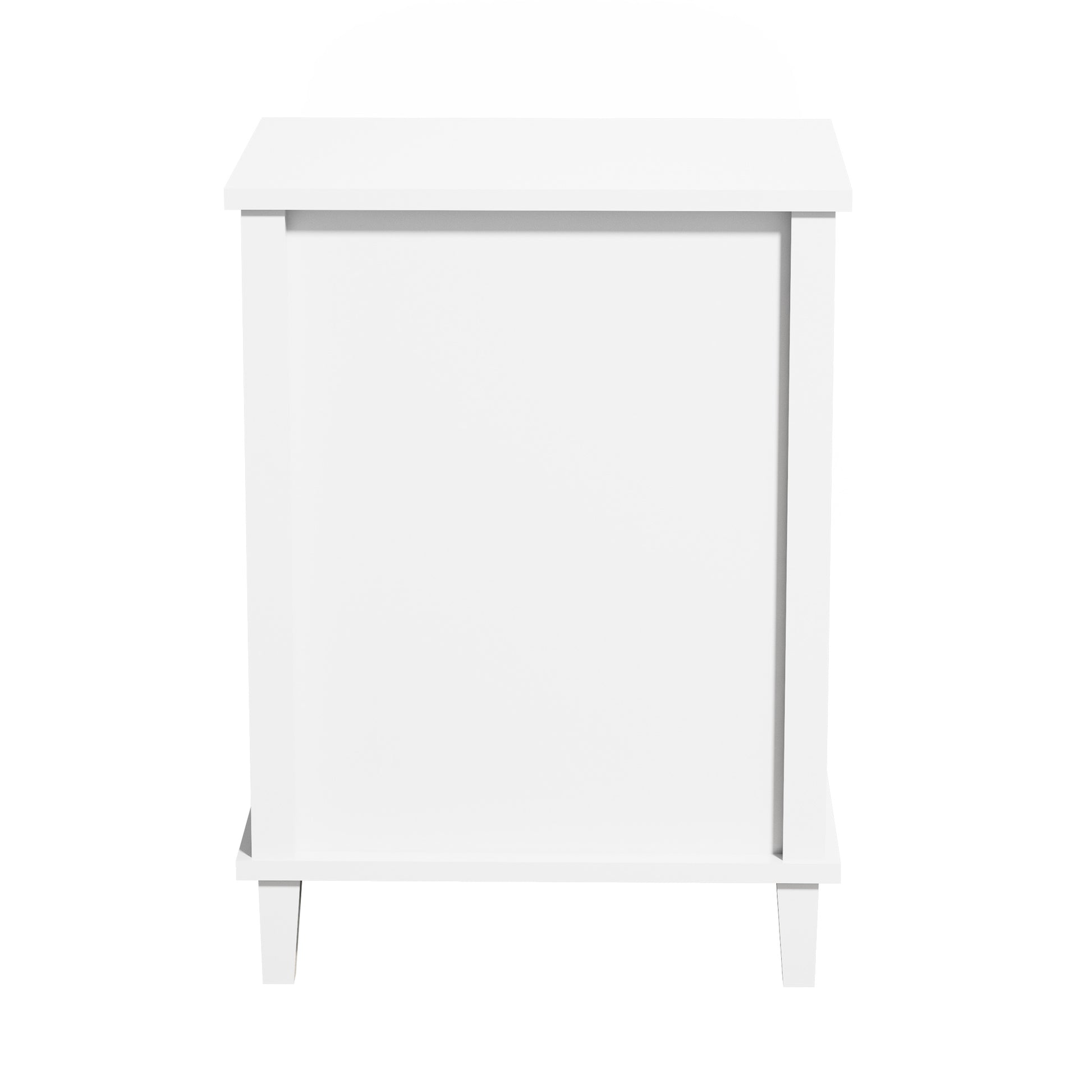 Wooden Nightstand with One Drawer and Open Shelf for Bedroom- White