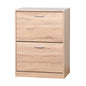 Entryway Wooden Shoe Storage and Cabinet with 2 Flip Doors- Natural