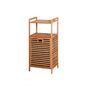 Natural Wooden Organizer  Bamboo Laundry Storage Basket with 2 Tier Shelf