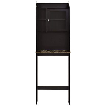 Modern Over The Toilet Space Saver Wood Storage Cabinet Organizer- Espresso