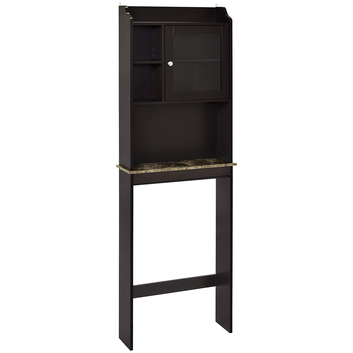 Modern Over The Toilet Space Saver Wood Storage Cabinet Organizer- Espresso