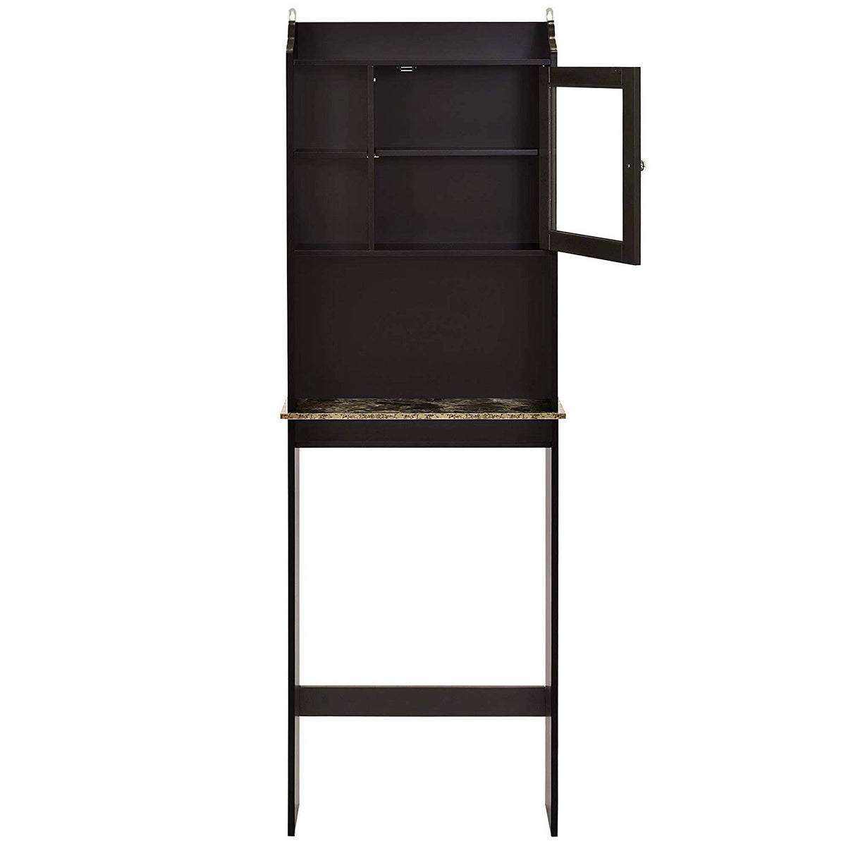 Modern Over The Toilet Space Saver Wood Storage Cabinet Organizer- Espresso