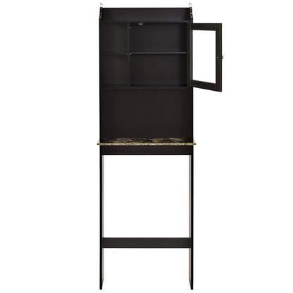 Modern Over The Toilet Space Saver Wood Storage Cabinet Organizer- Espresso