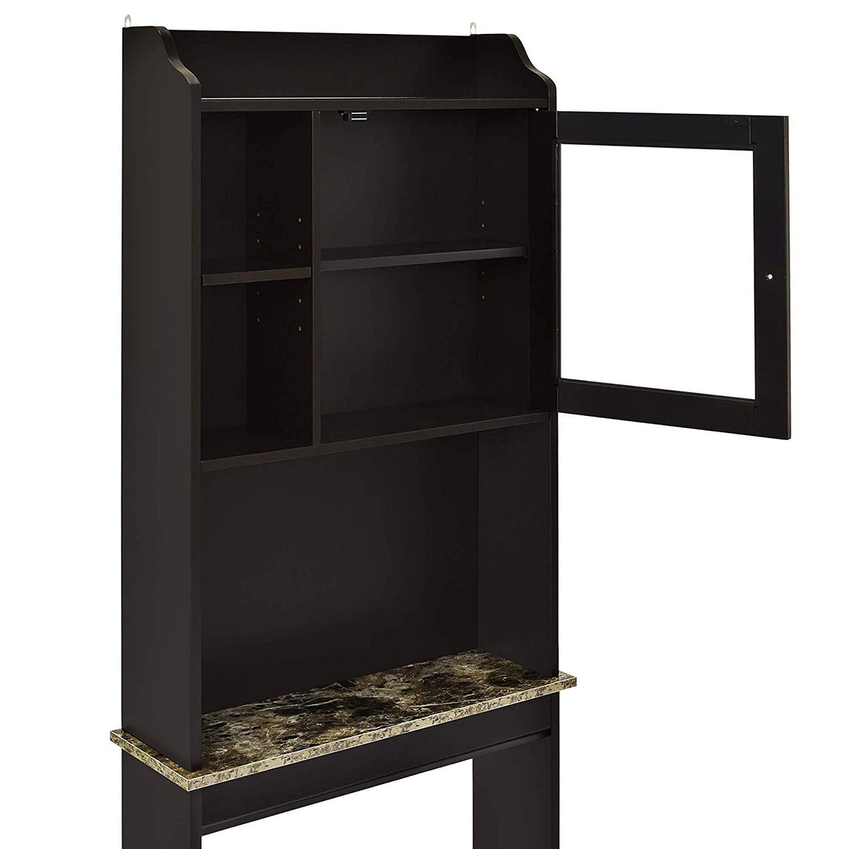 Modern Over The Toilet Space Saver Wood Storage Cabinet Organizer- Espresso