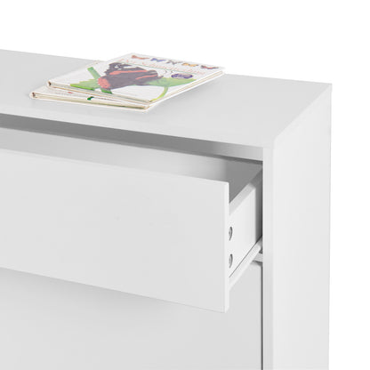 Freestanding Shoe Rack Storage Organizer with Drawers & Metal Legs- White