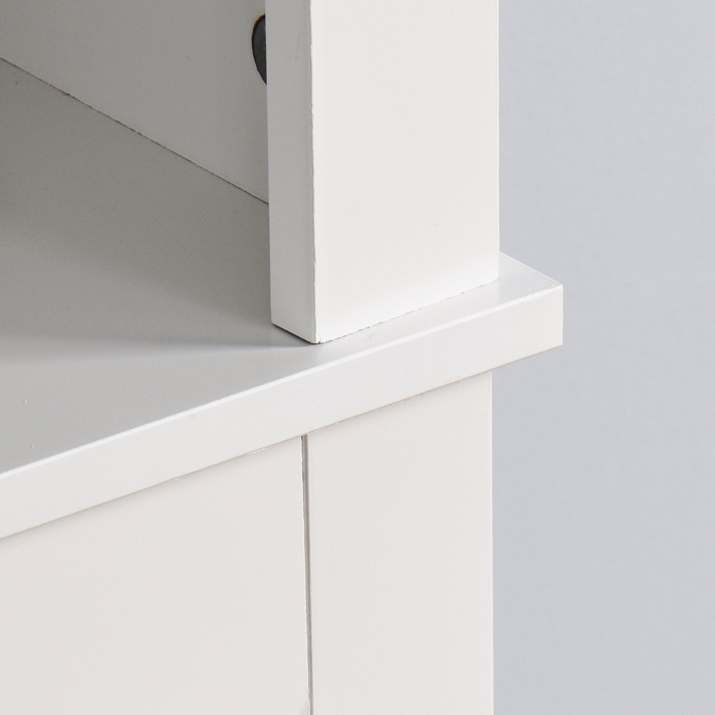 Wooden Over the Toilet Space Saver Storage with Adjustable Shelf in White