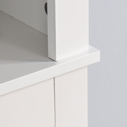 Wooden Over the Toilet Space Saver Storage with Adjustable Shelf in White