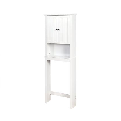 Wooden Over the Toilet Space Saver Storage with Adjustable Shelf in White