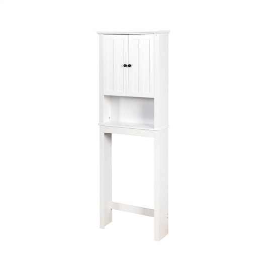 Wooden Over the Toilet Space Saver Storage with Adjustable Shelf in White