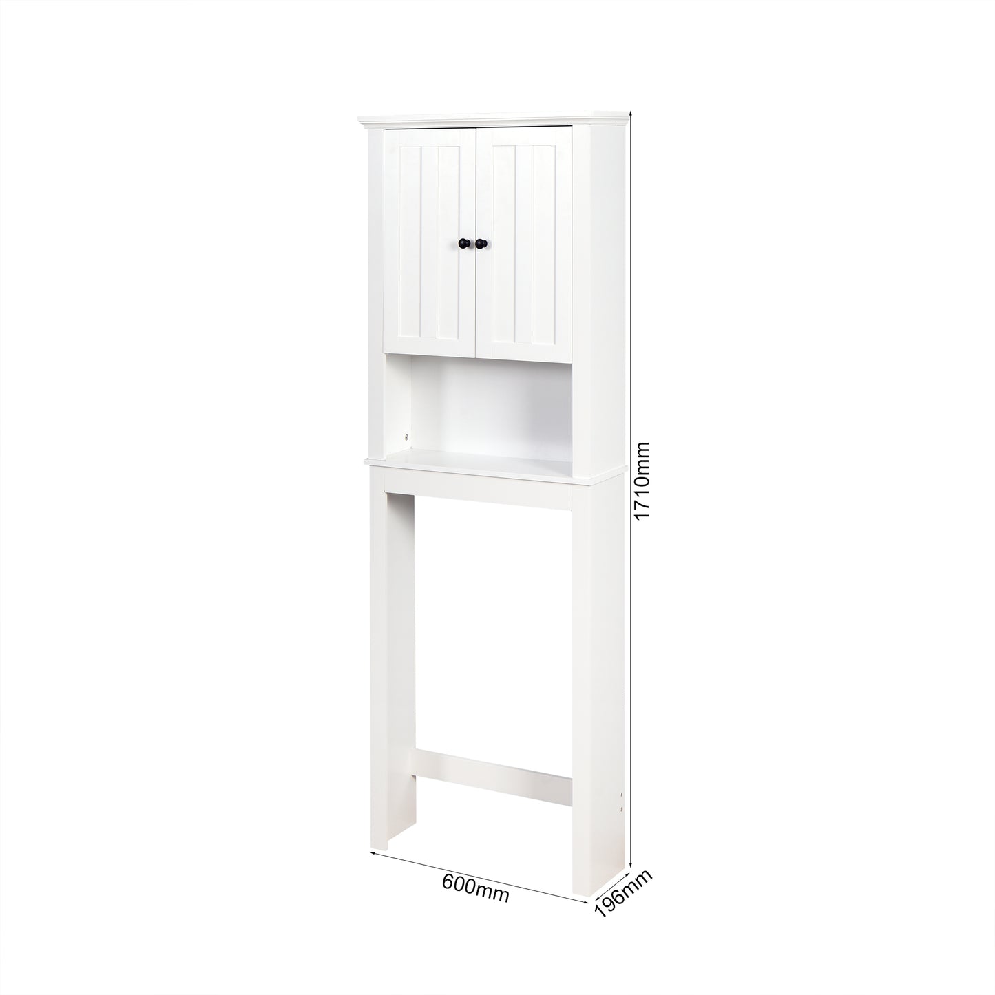Wooden Over the Toilet Space Saver Storage with Adjustable Shelf in White