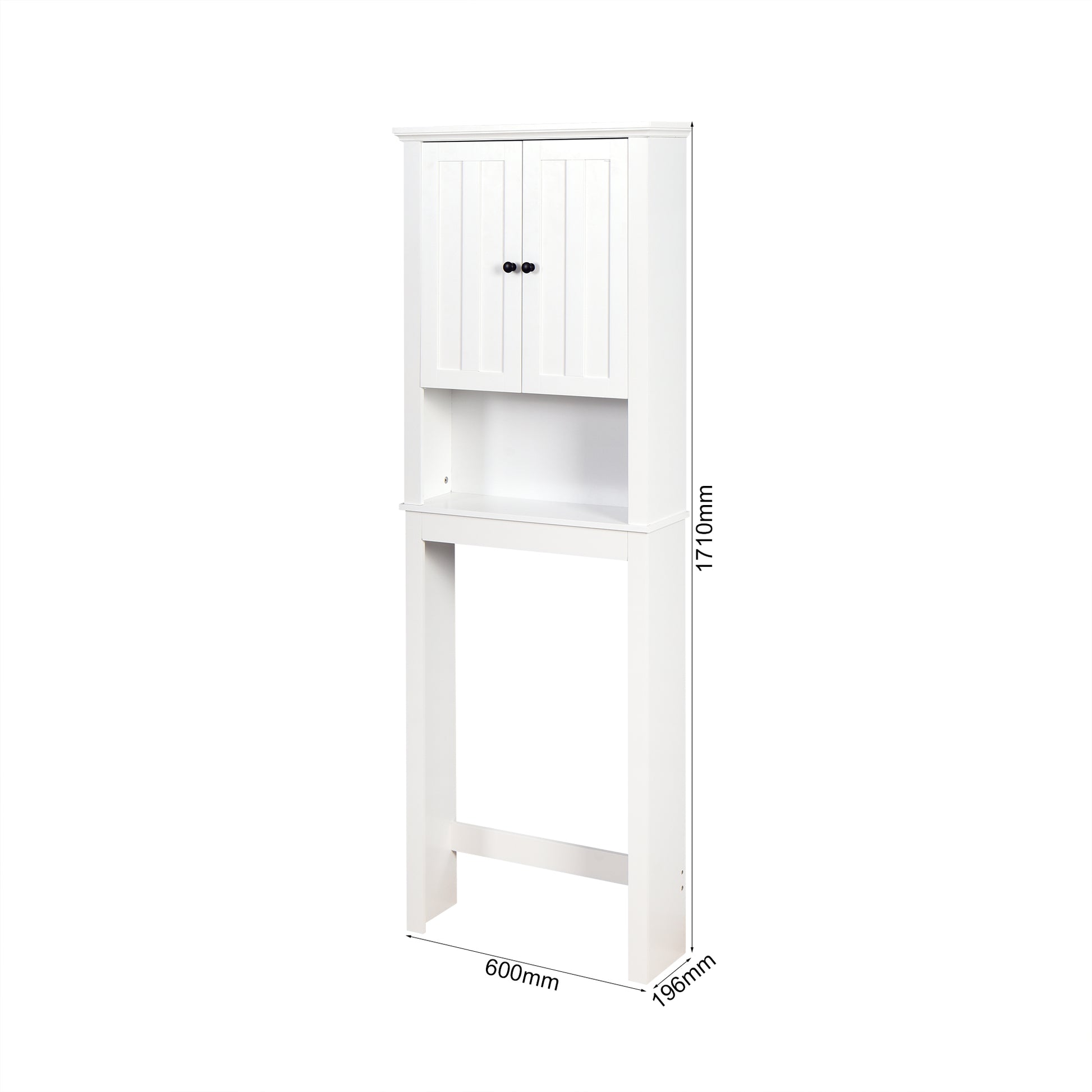 Wooden Over the Toilet Space Saver Storage with Adjustable Shelf in White