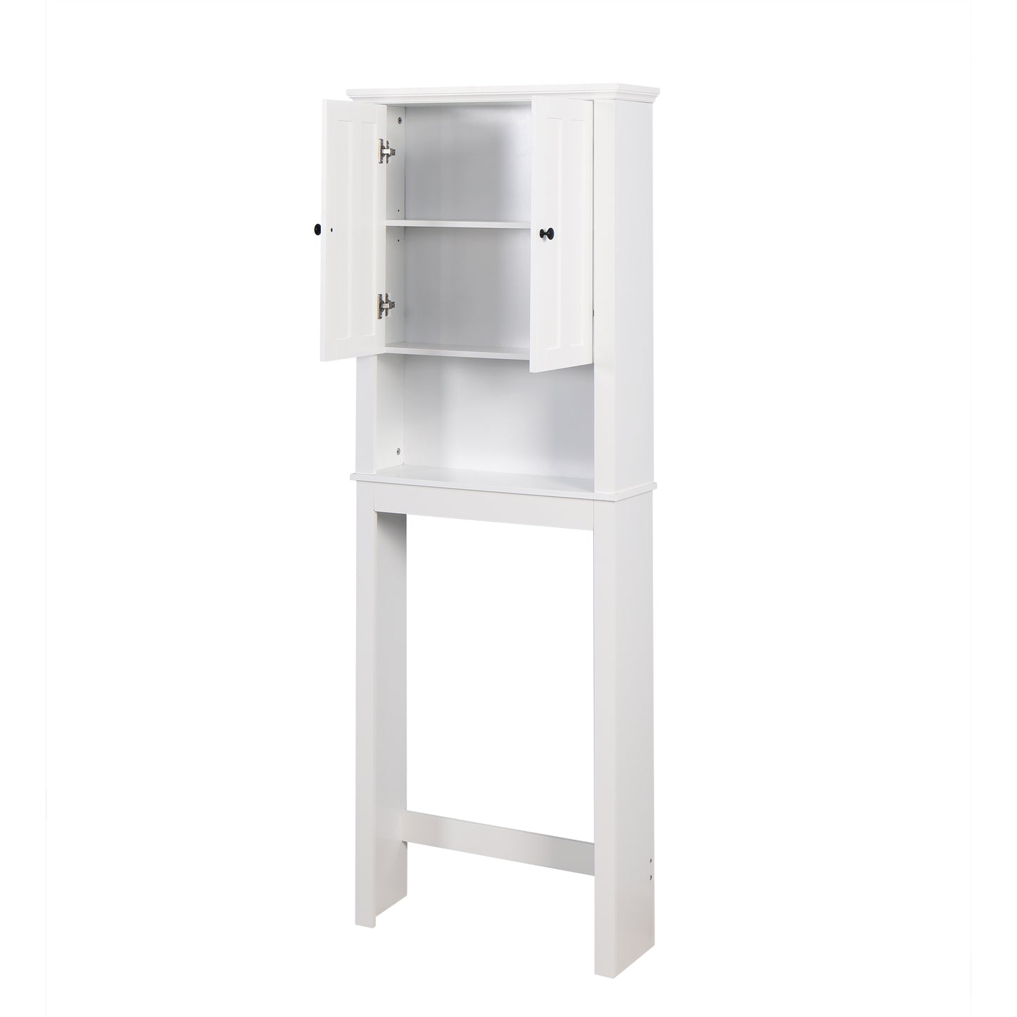 Wooden Over the Toilet Space Saver Storage with Adjustable Shelf in White