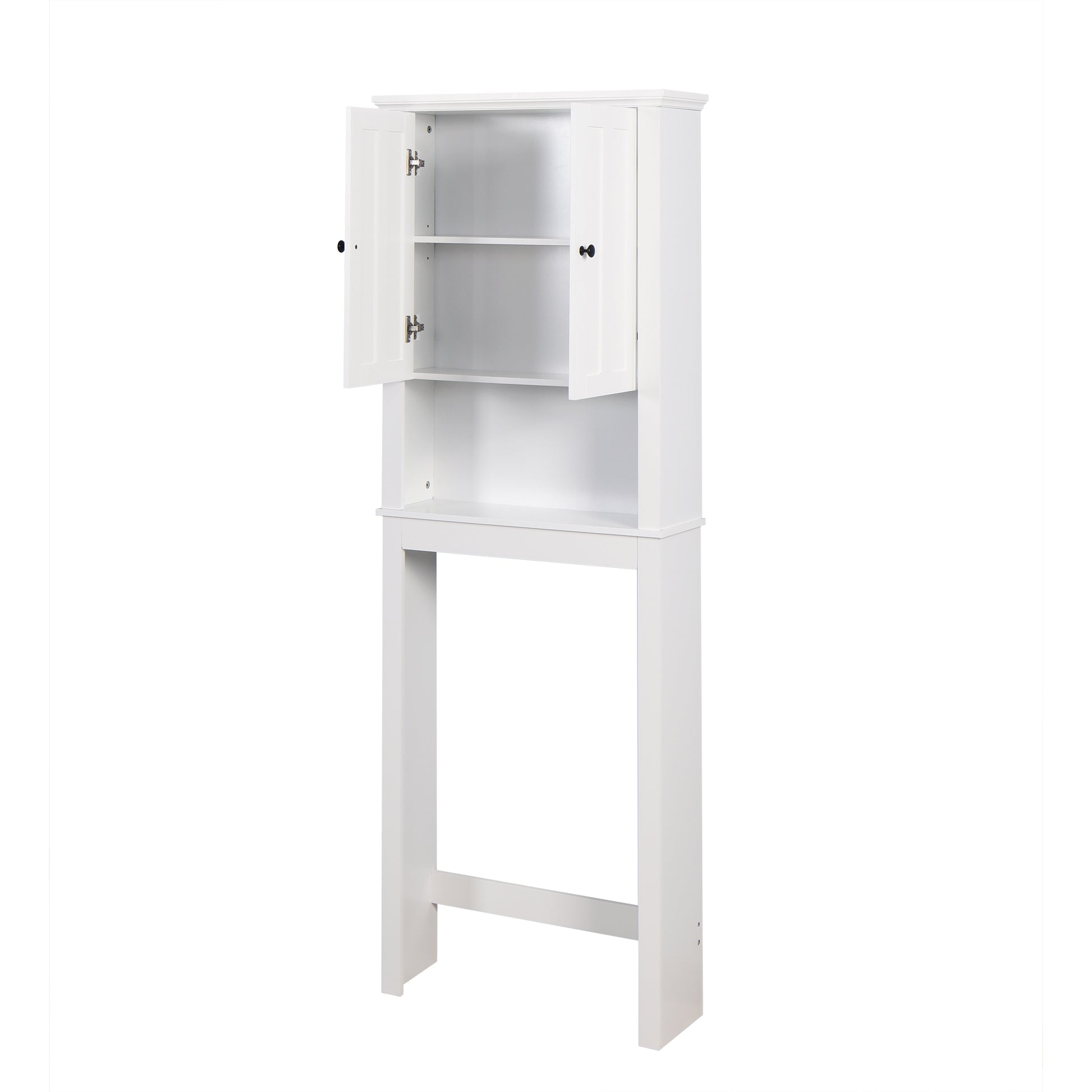Wooden Over the Toilet Space Saver Storage with Adjustable Shelf in White