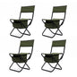 4 pcs Portable Outdoor Camping Fishing Picnic Chairs with Storage Bag- Green