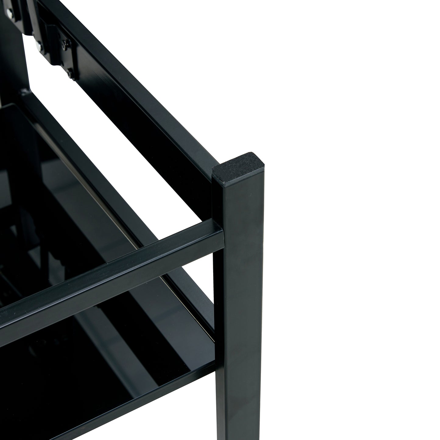 2 Layers Modern Designed Lifting Top Tempered Glass Coffee Table- Black