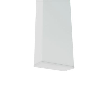 Rectangular Double Layer Tempered Glass Coffee Table with Metal Legs- Clear Glass+White