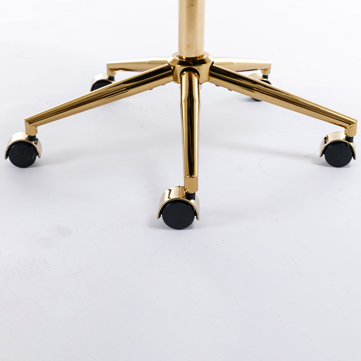 Modern Contemporary Height Adjustable Office Swivel Chair with Gold Legs- White