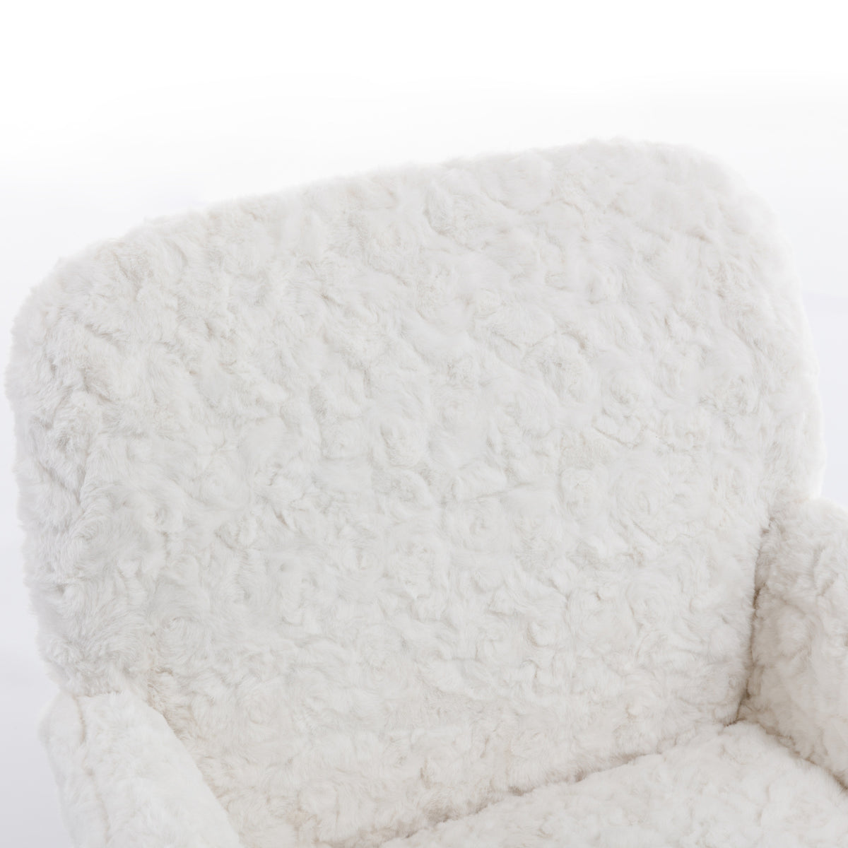Modern Contemporary Height Adjustable Office Swivel Chair with Gold Legs- White