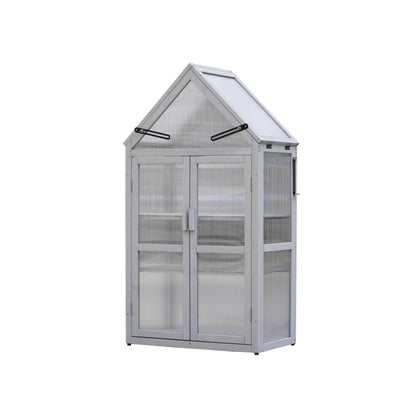 Mini Greenhouse Kit Indoor and Outdoor Tiered Plant Display Stand- White